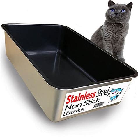 iprimio cat litter box non-stick plated stainless steel|enclosed stainless steel litter box.